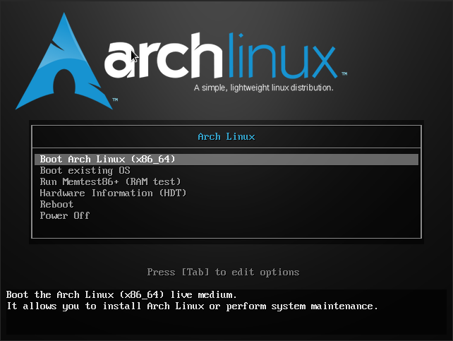 Arch Linux Boot Screen